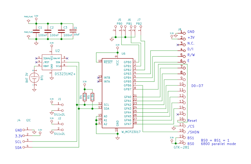 SSD1322 I2C circuit