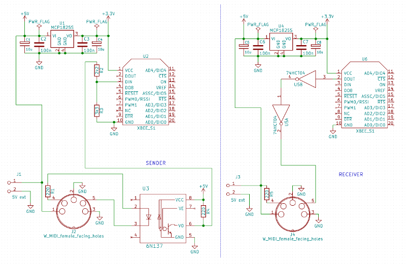 midi wireless circuit