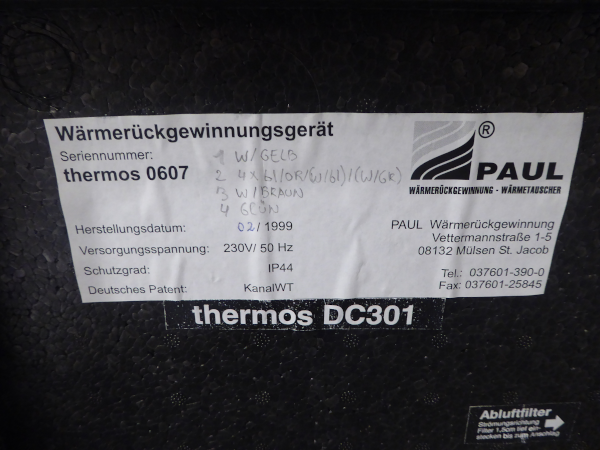 Paul ventilation label
