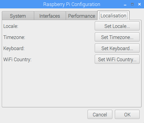 Configuring localisation