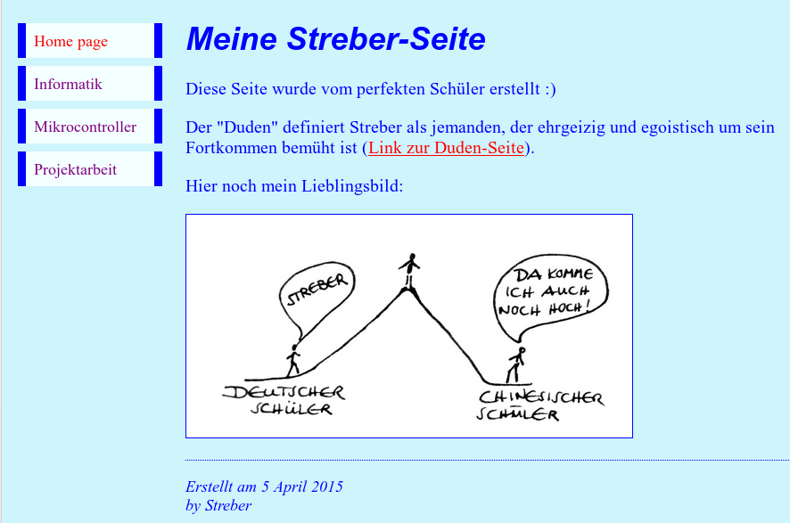 Eine Webseite mit Style :)