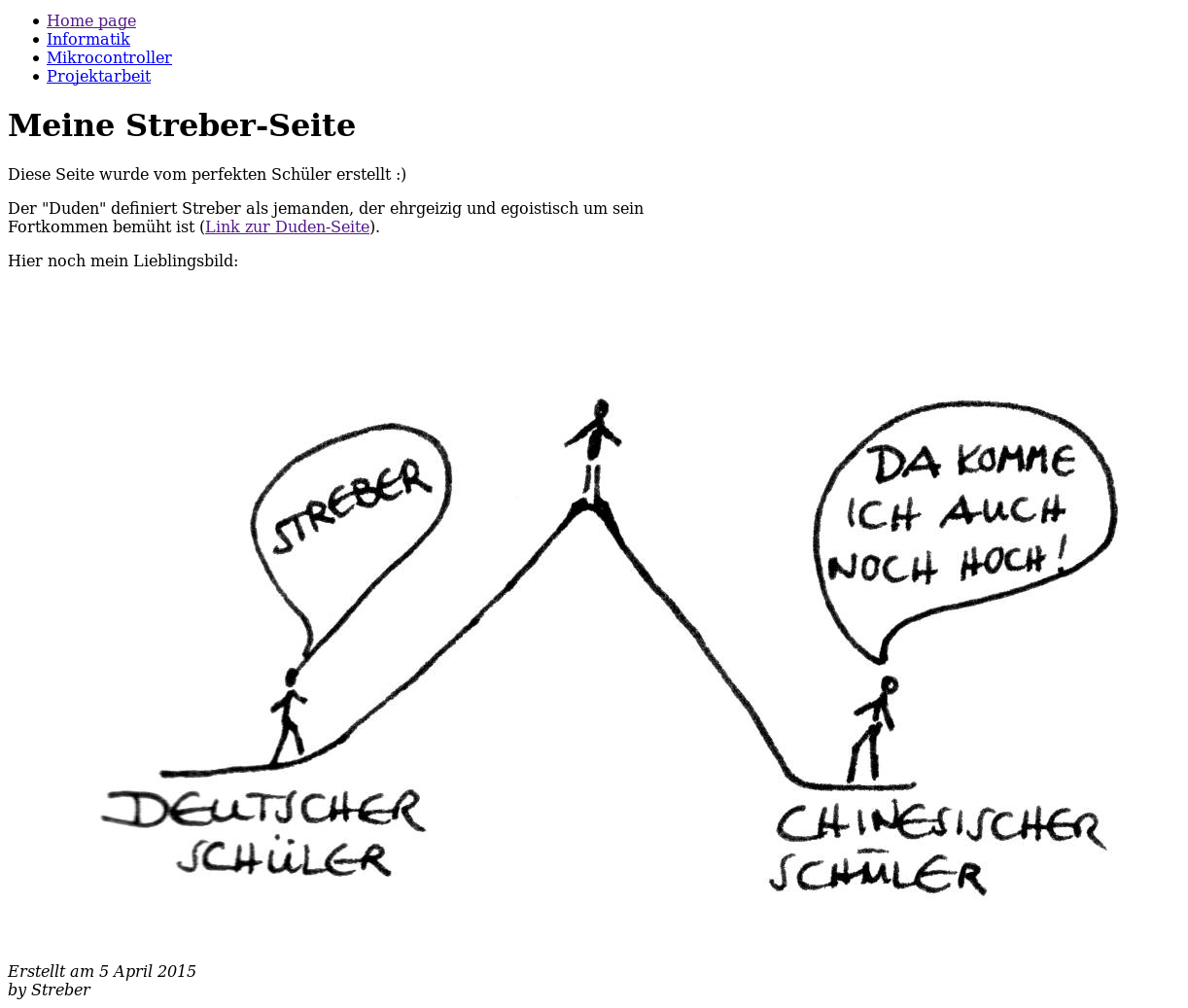 Webseite mit leerem Style-Sheet