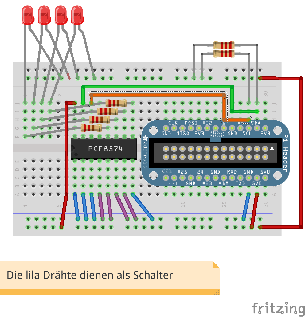 Verdrahtungsplan PCF8574P