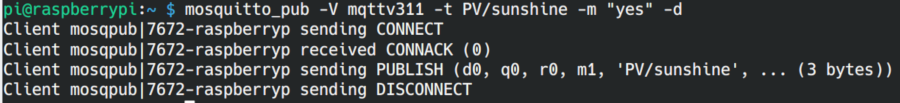 MQTT sub terminal output